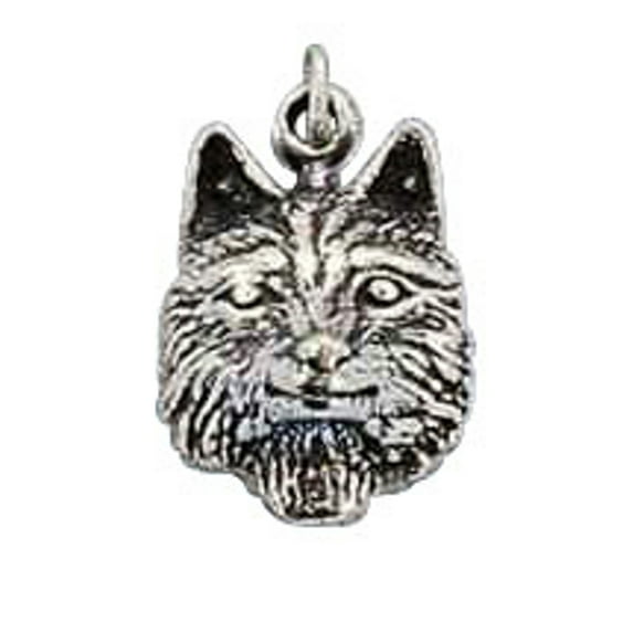 Sterling Silver 16" 1mm Box Chain 3D Wolf Or Dog Head Pendant Necklace