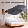 thumbnail image 4 of Unikome Lightweight Goose Feather Fiber Comforter, Cal King Size, Soft Duvet Insert with Box Stitch Design, 8 Loops, Machine Washable, 108 x 94 in, Dark Gray, 4 of 11