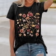 thumbnail image 2 of Womens T Shirt Flower Cute Fashion Printed Short Sleeve Dressy Casual Clothes Black M, 2 of 5