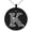 Black, variant on Stainless Steel Letter K Initial Dotted Monogram Engraved Small Medallion Circle Charm Pendant Necklace