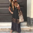 thumbnail image 4 of Vestido de manga larga con estampado de patchwork gris leopardo para mujer, 4 of 5