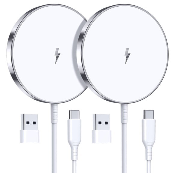 Wtuhu 2 Pack Magnetic Wireless Charger, 15W Fast Wireless Charging Pad Compatible with iPhone 17 Pro Max/17 Pro/17 Air/17/16/15/14/13/12 Series and AirPods 3/2/Pro 2/Pro