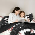 thumbnail image 5 of jejeloiu Baseball Game Full Size Comforter Sets,Ball Sport Lover Bedding Comforter Set,First Letter S Bedding Sets For Girls,Super Cozy Room Decor Reversible,3pcs, 5 of 8
