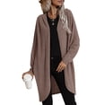 thumbnail image 6 of Qiylii Women’s Solid Color Coat Long Sleeve Mid-length Irregular Knitted Top, 6 of 9