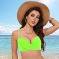 thumbnail image 2 of HCNTES Women Underwire Bikini Top Only Push Up Swim Top Bra Swimsuit Tops Padded Bathing Suit Top(Green,M), 2 of 9