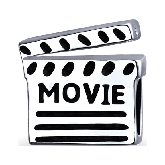 Bling Jewelry Womens Theater Lover Clapboard Charm Bead for European Bracelet in Sterling Silver