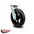 thumbnail image 2 of 8 Inch Rubber on Steel Wheel Swivel Caster with Roller Bearing Service Caster, 2 of 2