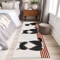 thumbnail image 4 of Runner Rug 2'x6', Cute Cats Washable Non-Slip Hallway Runner Rugs, Modern Abstract Ink Painting Red Striped Bedside Rugs Floor Mats Carpet Runners for Kitchen Bathroom Laundry Room, 4 of 8