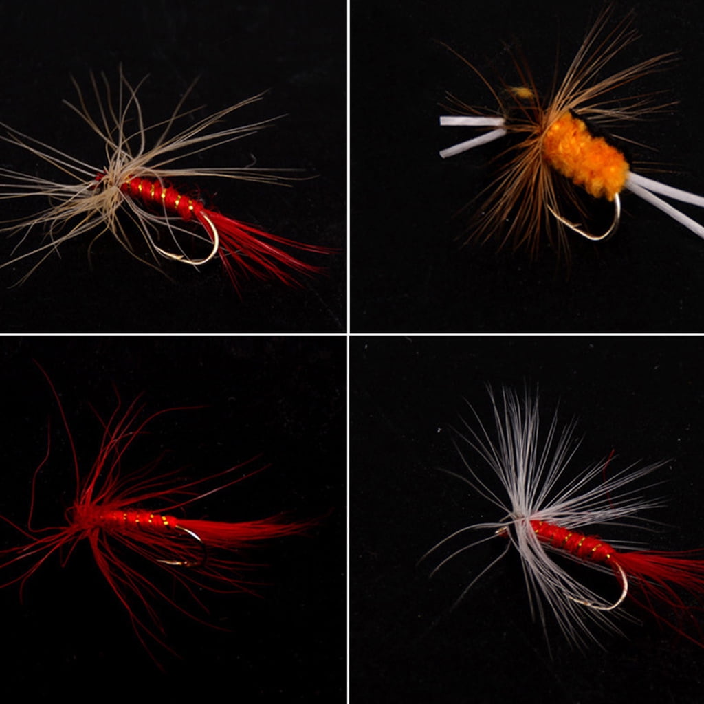 72/100/120pcs Fly Fishing Lure Set Dry Wet Combo Nymph Hook with Fishing Tackle Box for