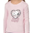 thumbnail image 2 of Peanuts Girls' Pink Snoopy Just Be Happy Sleep Pajama Set For Kids, 2 of 6