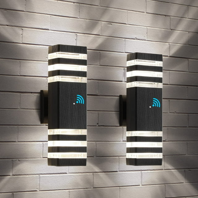 Lámparas de pared para exteriores tewei, paquete de 2 unidades, IP65, del anochecer al amanecer, 3000 K