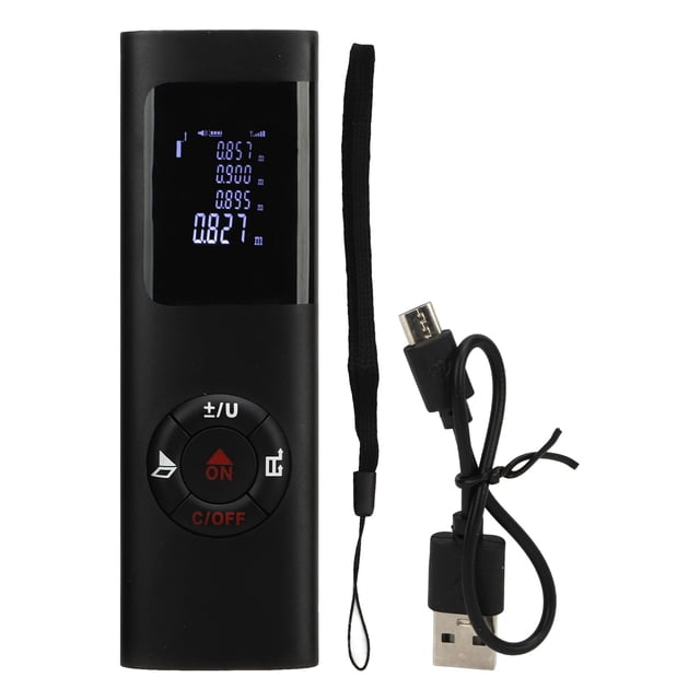 Règle de Mesure Numérique de Distance Rechargeable USB Haute Précision Intégrée dans la Batterie Noire