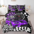 thumbnail image 1 of Erosebridal Cool Speed Racing Bedding Sets Twin Size, Checkered Comforter Sets with Sheets, Car Sports Decor, Reversible 7 Pieces, 1 of 5