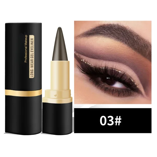 Lápiz Delineador de ojos negro, resistente al agua, barra para mejorar los ojos, Gel sólido grueso, suave, 24 horas, delineador de ojos ahumado de larga duración, cosmético