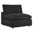 thumbnail image 2 of Commix Down Filled Overstuffed Boucle Fabric Armless Chair in Black, 2 of 9