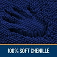 thumbnail image 4 of Buganda Bathroom Rugs 47x17, Quick Dry Machine Washable Chenille Bath Mats with Rubber Backing, Navy Blue, 4 of 9