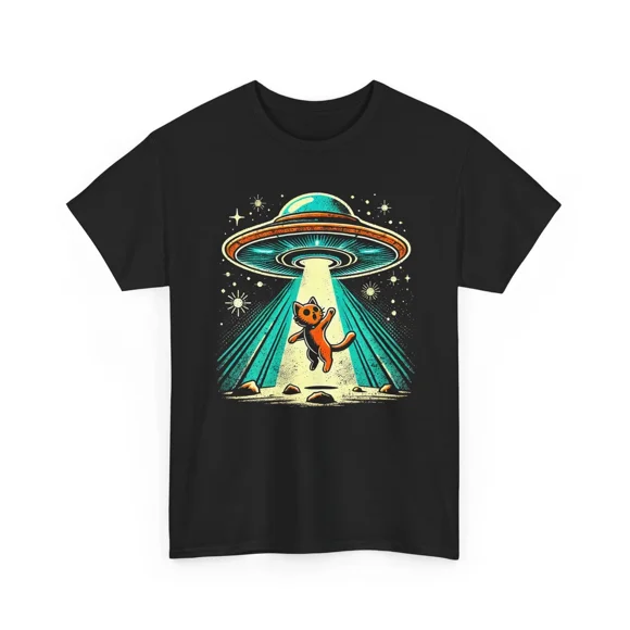 T-Shirt Unisexe Tendance de Science-Fiction avec Graphique d'Ufo d'Abduction Extraterrestre, Équipement Spatial D00629, jusqu'à la Taille 5TG
