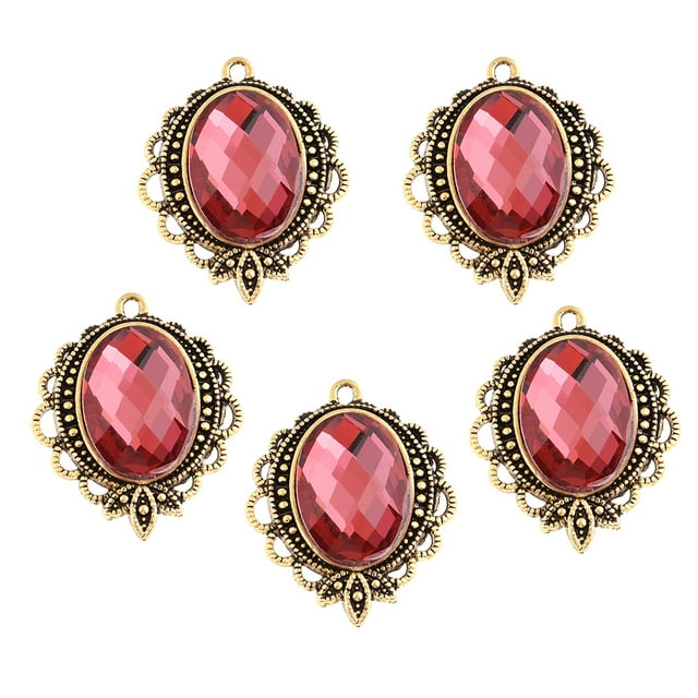 5 unids / pieza colgante de aleación de de imitación para decoración de accesorios de llave de teléfono de mujer Vino rojo