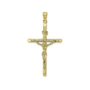FJC Finejewelers 10k Yellow Gold Crucifix Charmtextured Cross