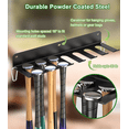 thumbnail image 5 of Wall Mount Baseball Bat Holder, 8 Prongs Heavy Duty Metal Bat Rack, Holds 14 Bats, Bats Organizer for Dugout Fence Home Garage, Black, 5 of 8