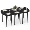 thumbnail image 1 of Costway Ensemble de Table à Manger Extensible avec 2 Tables Demi-Rondes et 1 Table Rectangulaire pour 6 à 8 Personnes Noir, 1 of 10