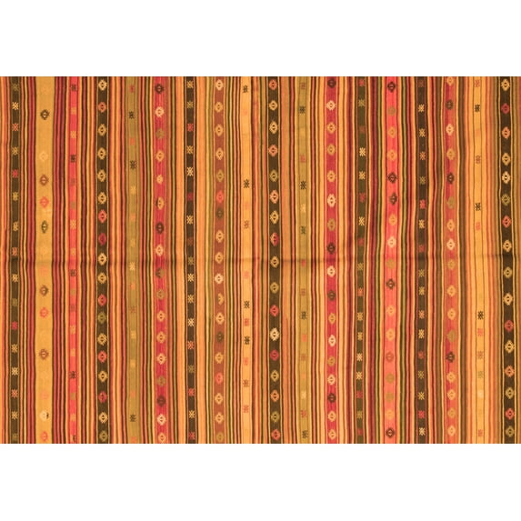 Ahgly Company Indoor Rectangle Southwestern Orange Country Area Rugs, 7' x 9'