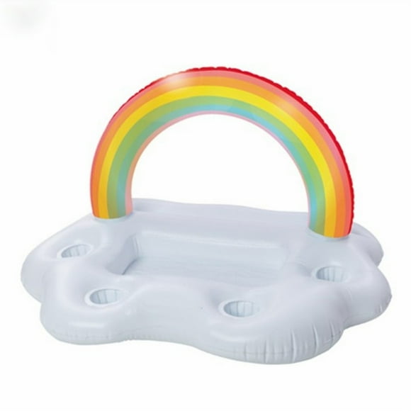 Floating Bar Pool Party Inflatable Cup Holders and Cooler, Colorful Cloud Ice Box Drink