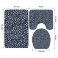 thumbnail image 3 of Dark Blue Christmas Snowflake Pattern Bathroom Rugs Sets 3 Piece,Toilet Cover Set,Absorbent Non Slip Bathroom Mats Sets with U-Shaped Contour Rug Toilet Rug Set, 3 of 5