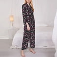 thumbnail image 3 of Vsdgher Daisies Flowers Pajamas Set Long Sleeve Sleepwear Womens Button Down Nightwear Pj Sets-Small, 3 of 7