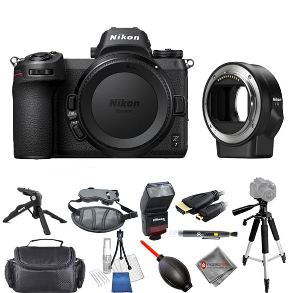 Nikon Z7 45.7MP UHD 4K30 Mirrorless Digital Camera (Body Only) #1591 with Nikon FTZ Mount Adapter Pro Bundle