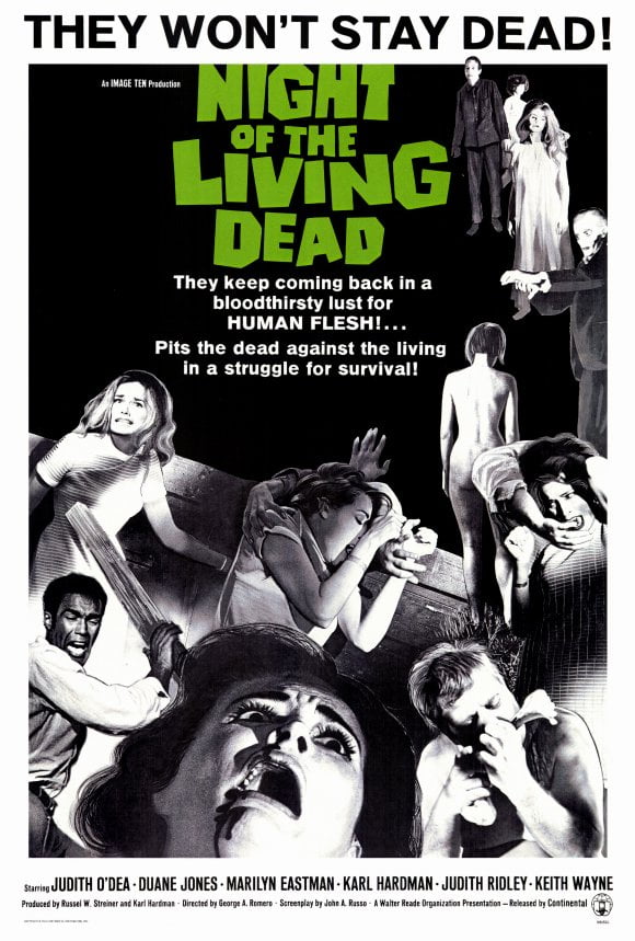 Night of the Living Dead (1968) 27x40 Movie Poster - Walmart.com