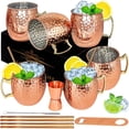 thumbnail image 1 of Juego de 6 tazas de cobre LINALL Moscow Mule de 530 ml con pajita y jarra, 1 of 6