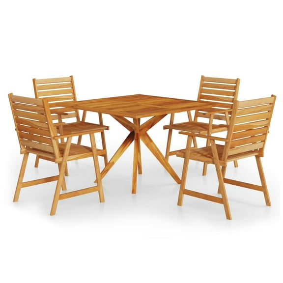vidaXL Bistro Set Patio Table and Chairs Conversational Set Solid Acacia Wood
