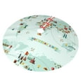 thumbnail image 2 of Kll 30" Christmas Tree Skirt World Travel Map Xmas Tree Skirts Mat For New Year Xmas Holiday Party Indoor Outdoor Home Decoration, 2 of 9