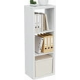 thumbnail image 3 of Anhdah 3 Cube Storage Organizer Bookshelf, White Wooden Bookcase Storage Shelf, Sturdy 3-Cube Organizer for Living Room, Bedroom, Home Office, Easy Assembly, 3 of 7
