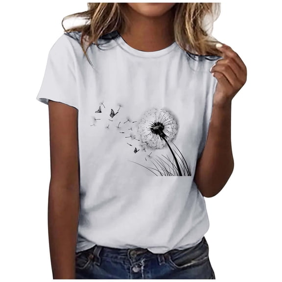 Summer Tops for Women Striped Short Sleeve Womens Neck Tops Casual Workout Women Short Sleeve Shirt Sports T Shirt Womens Long Compression New Day Stretch Shirts Size Small White 2XL