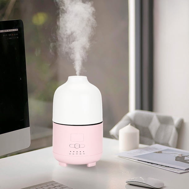 Difusor de aceites esenciales, aromaterapia, vapor frío, apagado automático sin agua, ideal para casa, oficina y dormitorio (rosa)