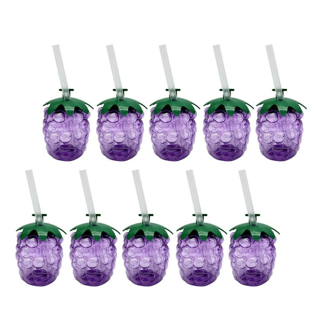 10 piezas frutas tazas de uva regalo de agua leche de agua hermosas botellas portátiles Púrpura