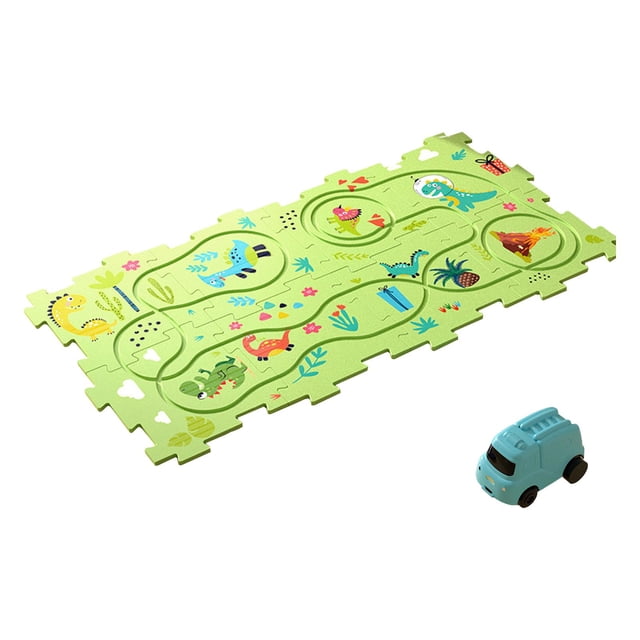 Juego de pista de rompecabezas CUTICAT Juguete Montessori Dinosaurios 8 Bloques de Construcción
