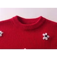 thumbnail image 4 of lnmuld Sweaters for Hand Embroidered Floral Knit Sweater for Girls Soft Yarn Pullover Top for Toddlers and Cozy Winter Wear Festive Holiday Outfit Size:1-2 Years, 4 of 7