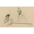 thumbnail image 2 of Jean-Louis Forain 14x11 Black Ornate Wood Framed Double Matted Museum Art Print Titled: French Soldier Addressing Germania (C. 1914-1919), 2 of 5