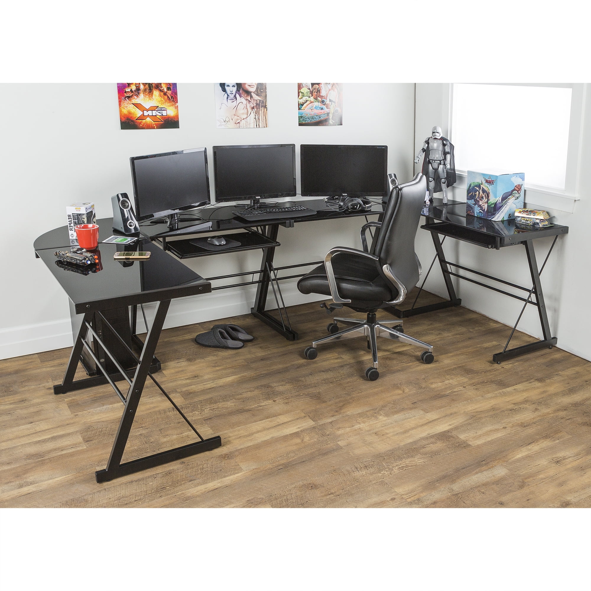 Walker Edison Glasetal Corner Computer Desk Multiple Colors Walker Edison Glasetal Corner Computer Desk Multiple Colors Com