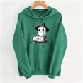 thumbnail image 6 of Naotn Women Drawstring Hooded Pullover Tops Long Sleeve Front Pocket Hoodies Pumpkin Coffee Graphic Loose Fall Casual Shirts, 6 of 6
