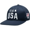 Youth Navy Team USA Solid Flat Brim New Logo Adjustable Snapback Hat - OSFA