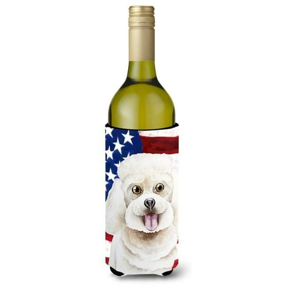 Bichon Frise Patriotic Wine Bottle Beverge Insulator Hugger