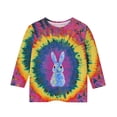 thumbnail image 4 of LckLvx Cute Tops for Girls Easter 3/4 Sleeve Shirts Casual Stretch Graphic Print Tee Tops 3-12 Years, 4 of 5