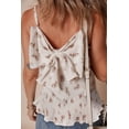 thumbnail image 2 of Women's White Floral Pleated Big Bow Back Spaghetti Straps Tank Top | [ZhiHiMeRi] | (US 12-14)L, 2 of 12