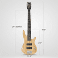 thumbnail image 4 of Tcbosik 6 String Electric Bass Guitar with Bag, Beginner Bass Guitar with H-H Pickup, Strap, Amp Wire, Plectrum, Wrench Tool for Beginner, Burlywood, 4 of 10