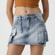 thumbnail image 2 of Falda cargo vaquera desgastada slim fit para mujer - Elegante falda vaquera ajustada de cintura alta - S-XL, 2 of 6