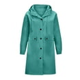 thumbnail image 6 of ClodeEU Women's Long Waterproof Rain Hooded Coats With Pockets,Casual Trendy Windbreaker Light Blue,Womens Plus S, 6 of 6